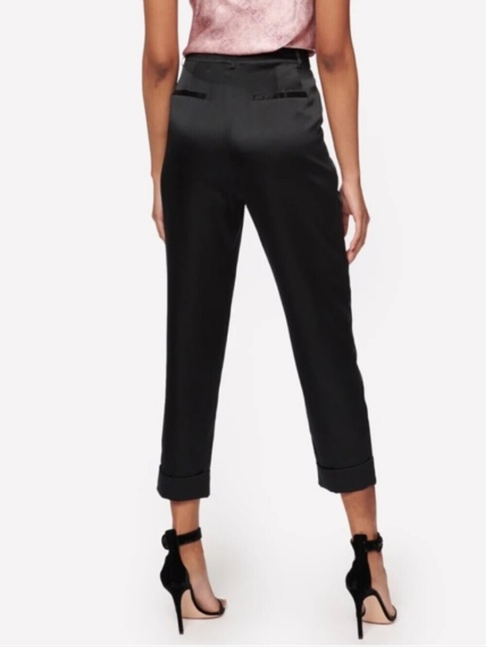 Cami NYC Black Cropped Satin Trousers